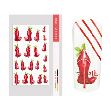 Nail Art Tattoo Xmas Stiletto